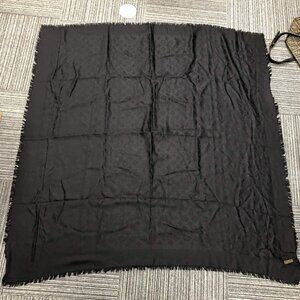 Louis Vuitton Silk Lurex Wool Monogram Shine Shawl Black